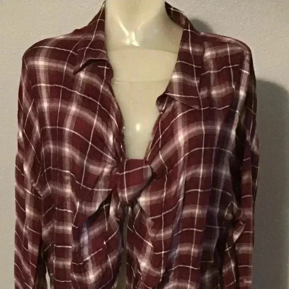 Elan Tie Front Top, Long Sleeves, Medium NWOT
